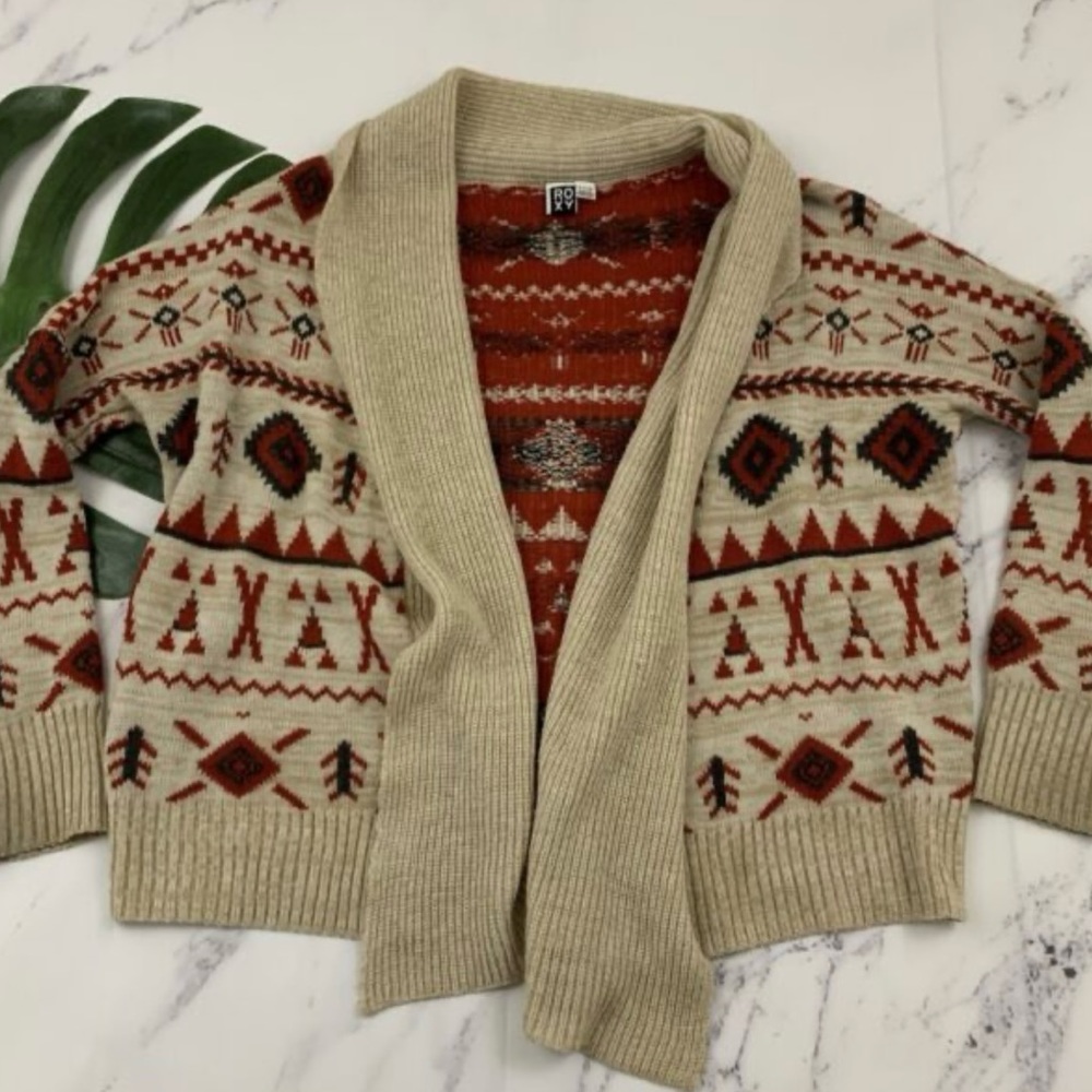 Roxy Aztec Southwest cardigan Tan Size M